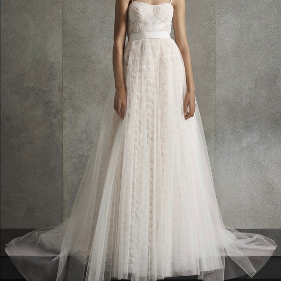 White by Vera Wang Tiered Tulle Wedding Dress